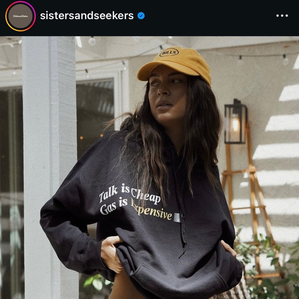 Sisters + Seekers Gas is Expensive Hoodie size S/M